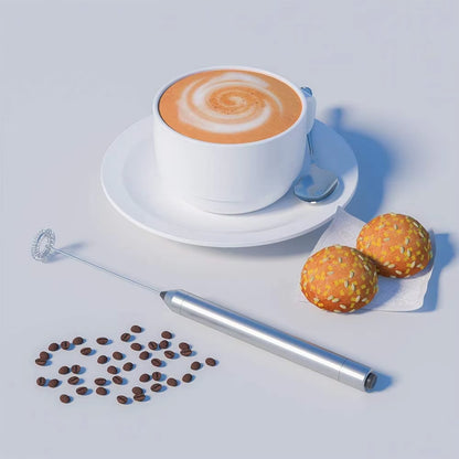 Milk Frother Handheld Battery Operated Mini Mixer Electric Foam Maker for Coffee Stainless Steel Milk Foamer for Coffee