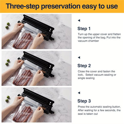 Vacuum Sealer Machine Food Vacuum Sealer for Food Saver Automatic Air Sealing System for Food Storage Dry with 10Pcs Seal Bags