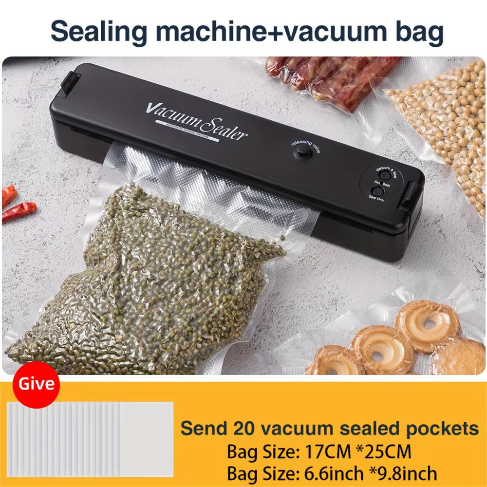 Vacuum Sealer Machine Food Vacuum Sealer for Food Saver Automatic Air Sealing System for Food Storage Dry with 10Pcs Seal Bags