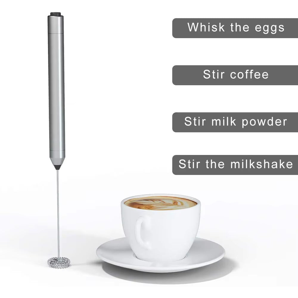 Milk Frother Handheld Battery Operated Mini Mixer Electric Foam Maker for Coffee Stainless Steel Milk Foamer for Coffee